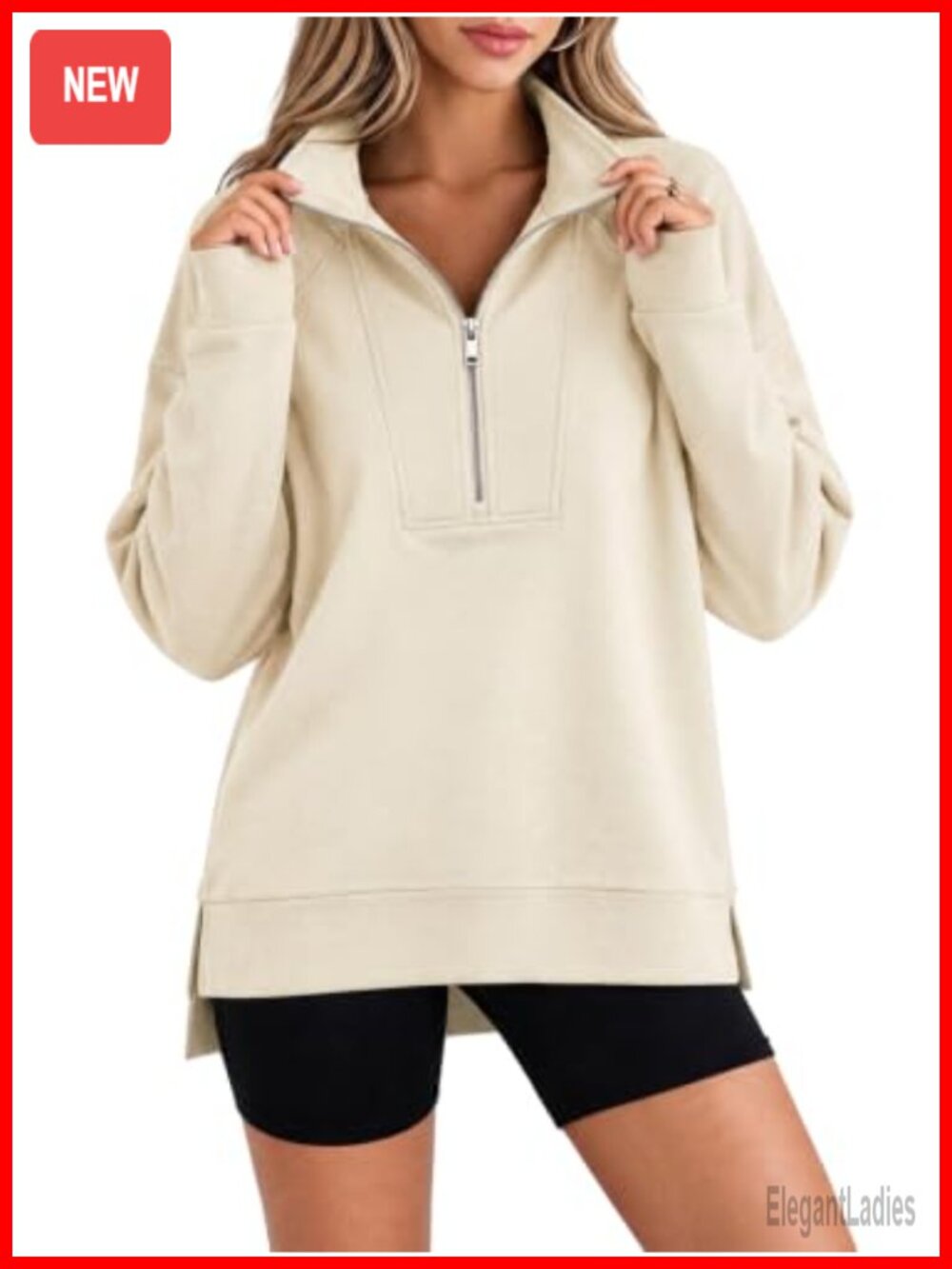 Half Zip Sweatshirt Oversized Pullover Workout Hoodie Loose Fit Y2K
